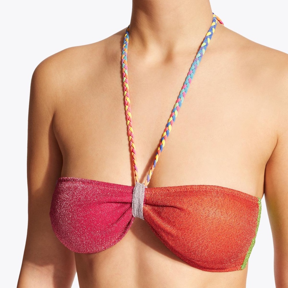 Kurt Geiger London rainbow bikini top large